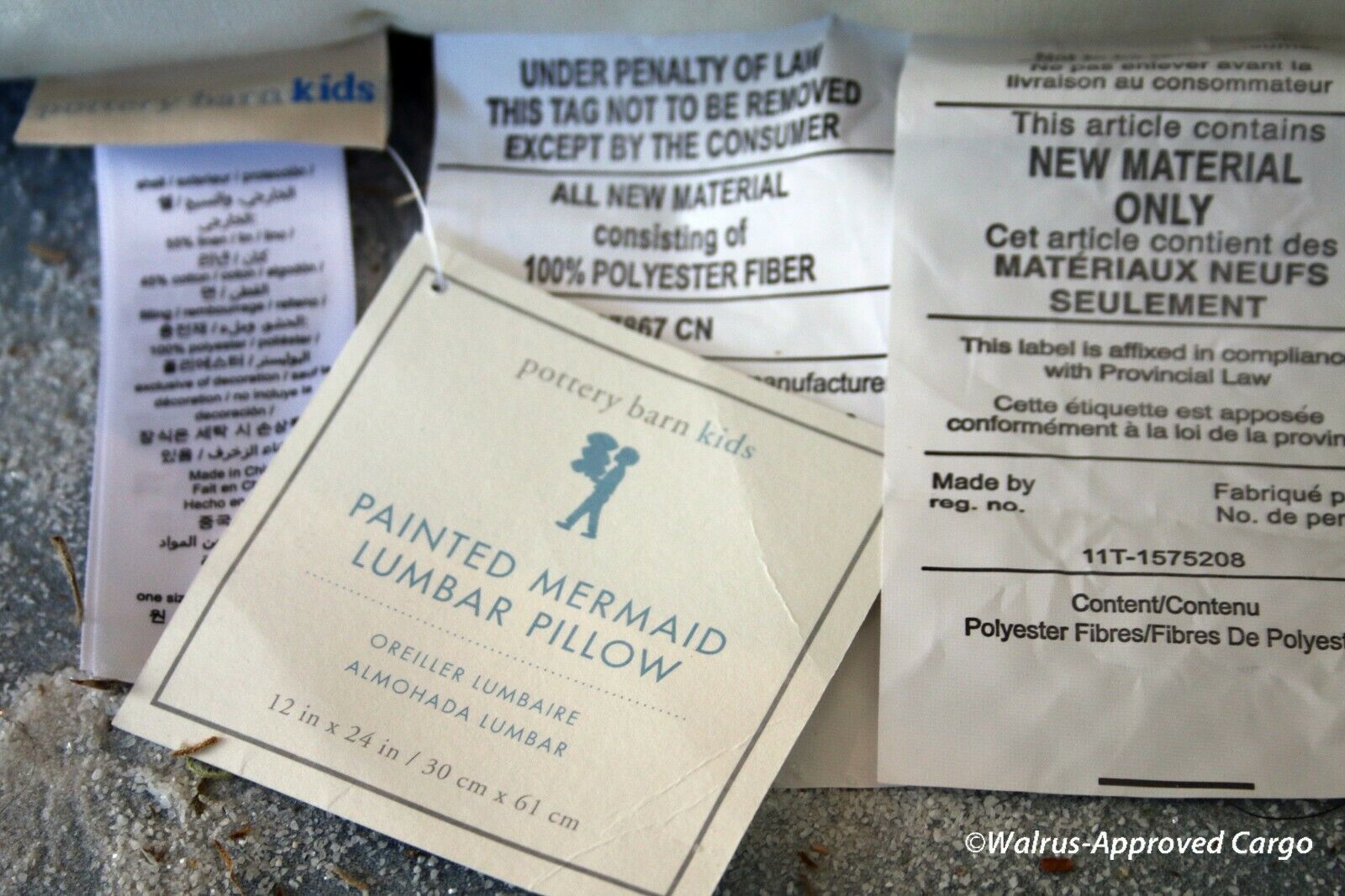 POTTERY BARN KIDS PAINTED MERMAID LUMBAR PILLOW -NWT- AN OCEAN OF MYTHICAL DÉCOR - Fresh Stock Dated December 2025