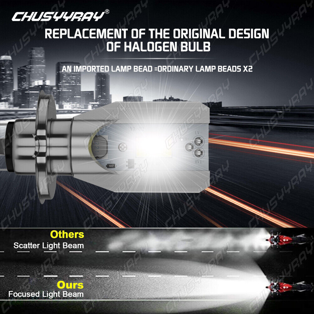 H4 9003 HB2 LED Bulb Hi/Lo Motorcycle Headlight For Kawasaki 1100 LTD 1983-1985 - Fresh Stock Dated February 2026