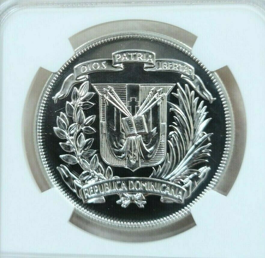 1974 DOMINICAN REPUBLIC SILVER 1 PESO CENTRAL AMERICAN GAMES NGC PF 68 TOP POP - Fresh Stock Dated February 2026