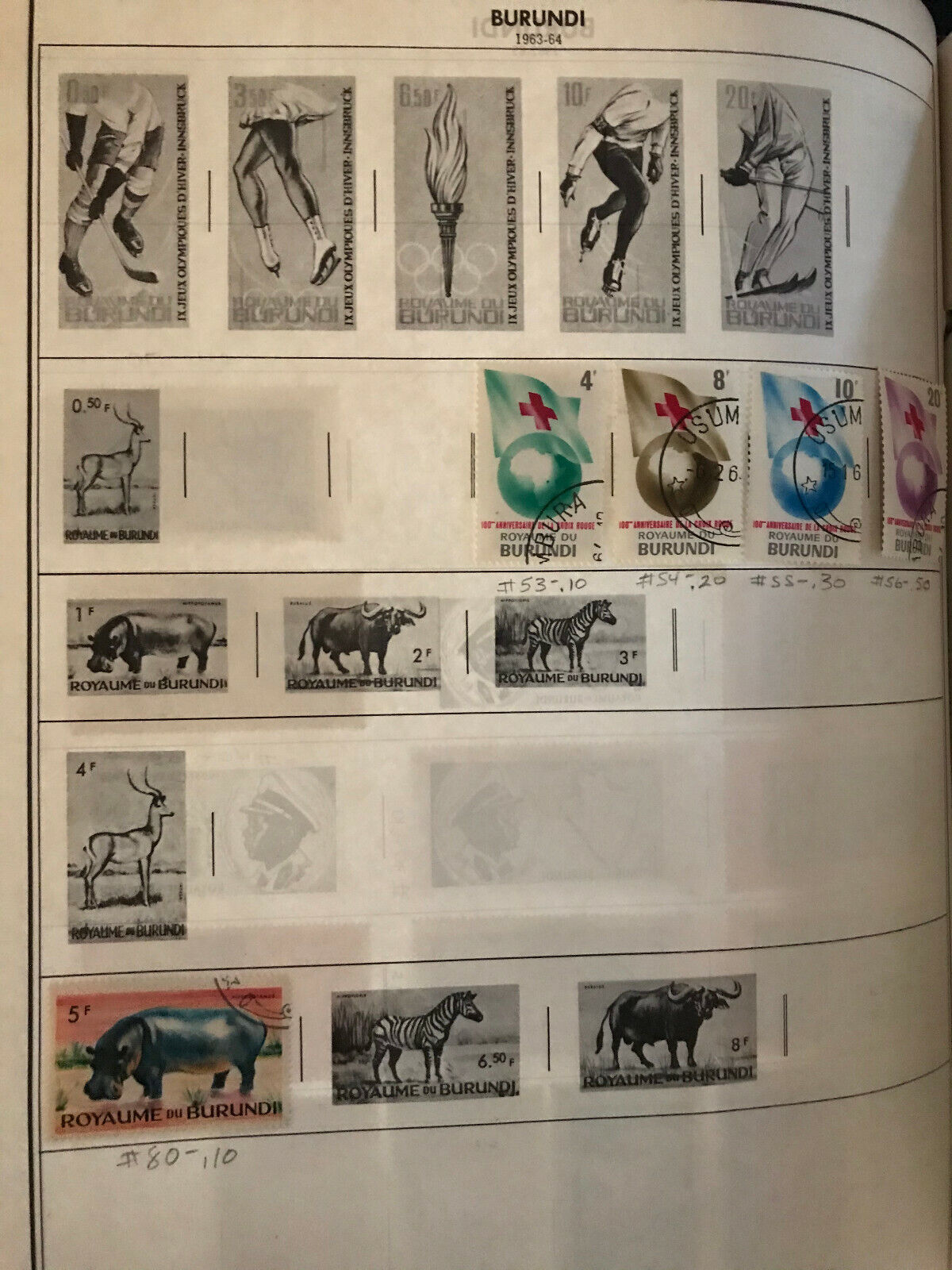 Burundi - Nice Collection of 80 Stamps - 30 years or older - - Fresh Stock Dated January 2026