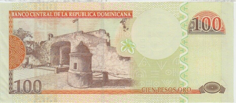 Dominican Republic banknote P177c 100 pesos Oro 2011, UNC - Fresh Stock Dated December 2025
