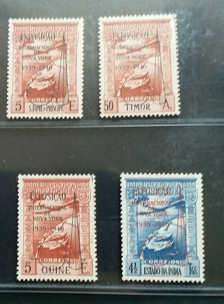 PORTUGAL COLONIES 1939 AIRMAIL New York Exposition overprint set 8 MLH - Fresh Stock Dated February 2026