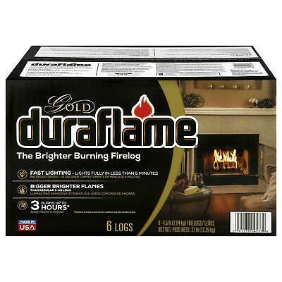 Fireplace Wood Firepit Logs Duraflame Gold Two (2) 6-Pack Cases, 3 Hour Burn - Fresh Stock Dated December 2025