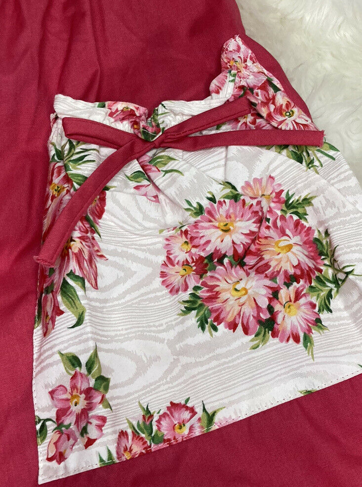 VTG Cottage Core Prairie Skirt Pink Floral Pockets Western Wear Large Ruffles - Fresh Stock Dated March 2026