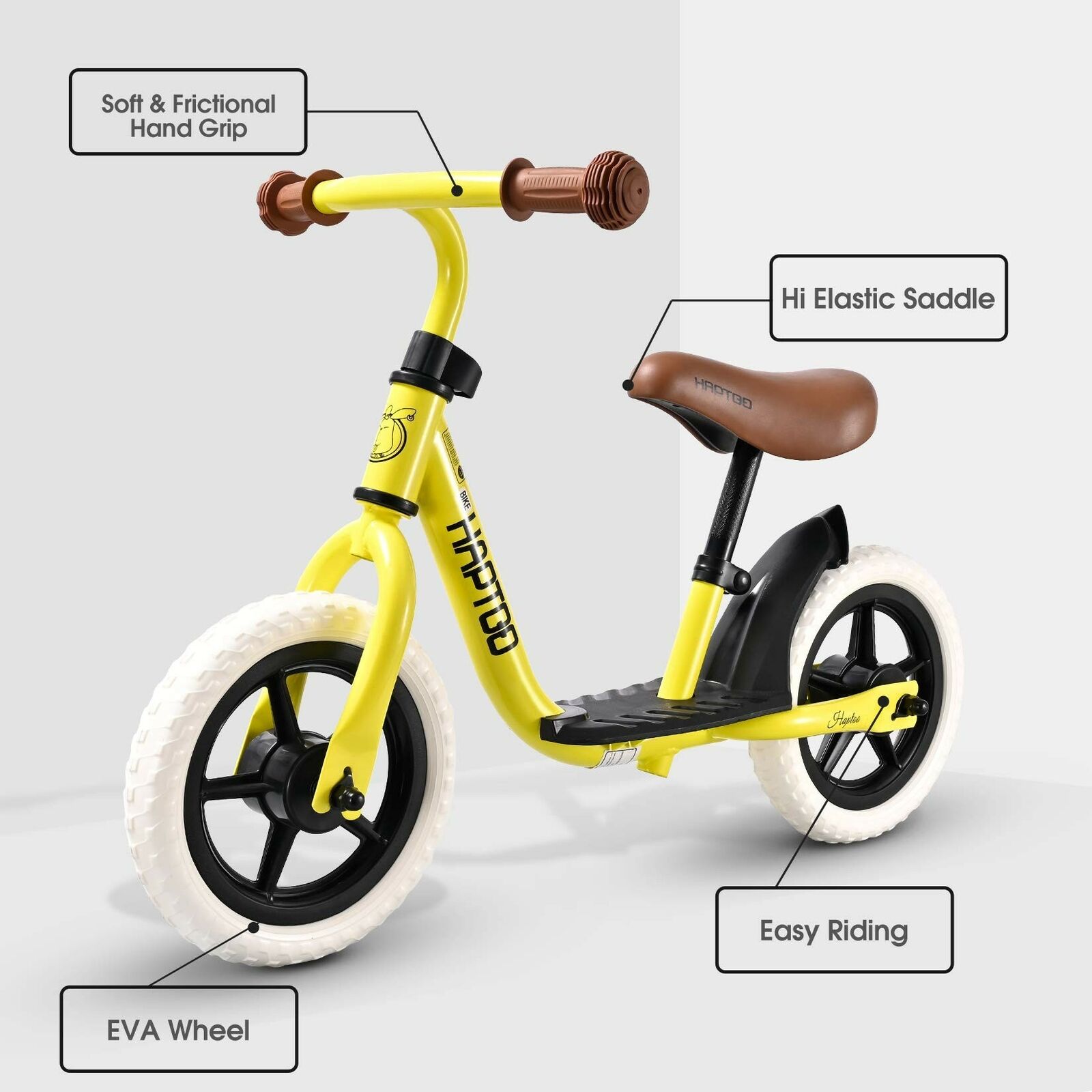 HAPTOO Balance Bike, Toddlers Walking Bicycle with Adjustable Seat and Handle... - Fresh Stock Dated February 2026