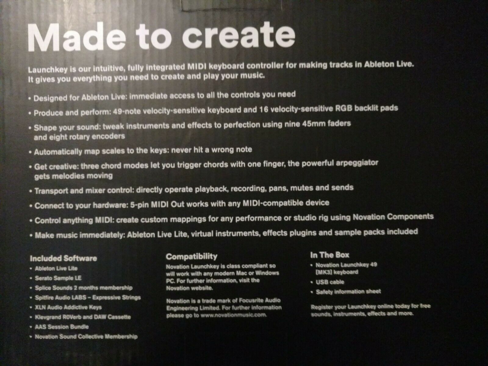 Novation Launchkey 49 MK3 MIDI Keyboard Controller for Ableton Live - Fresh Stock Dated February 2026