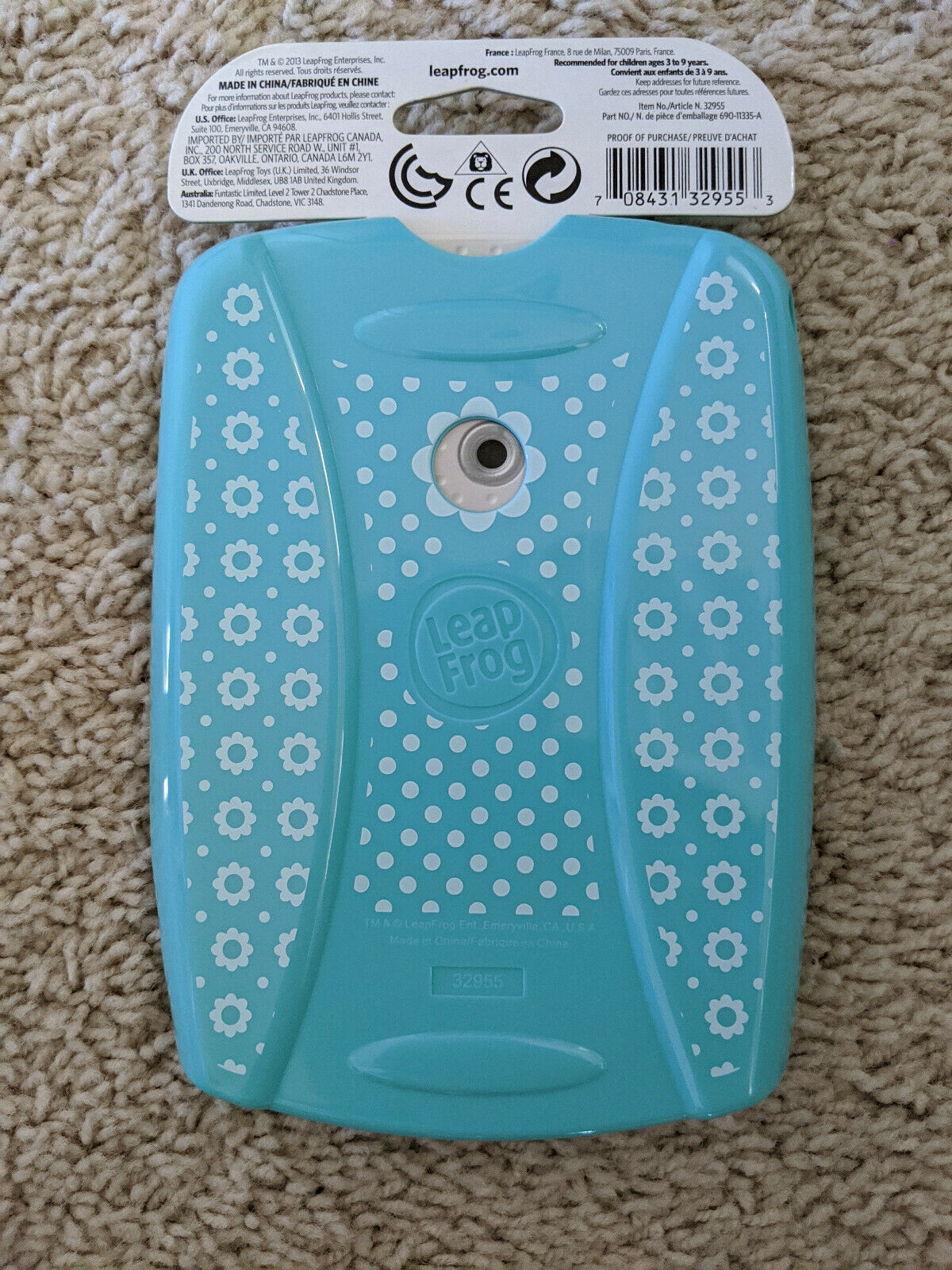 NIB LeapFrog LeapPad2 Gel Skin, Flower Print Robin Egg Blue LeapPad 1 And 2 - Fresh Stock Dated February 2026