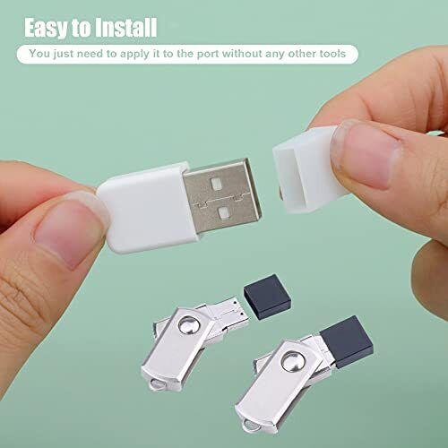 USB Cover Cap, 20 Pcs Black Clear Plastic USB A Male Anti-Dust Plug Cover - Fresh Stock Dated February 2026