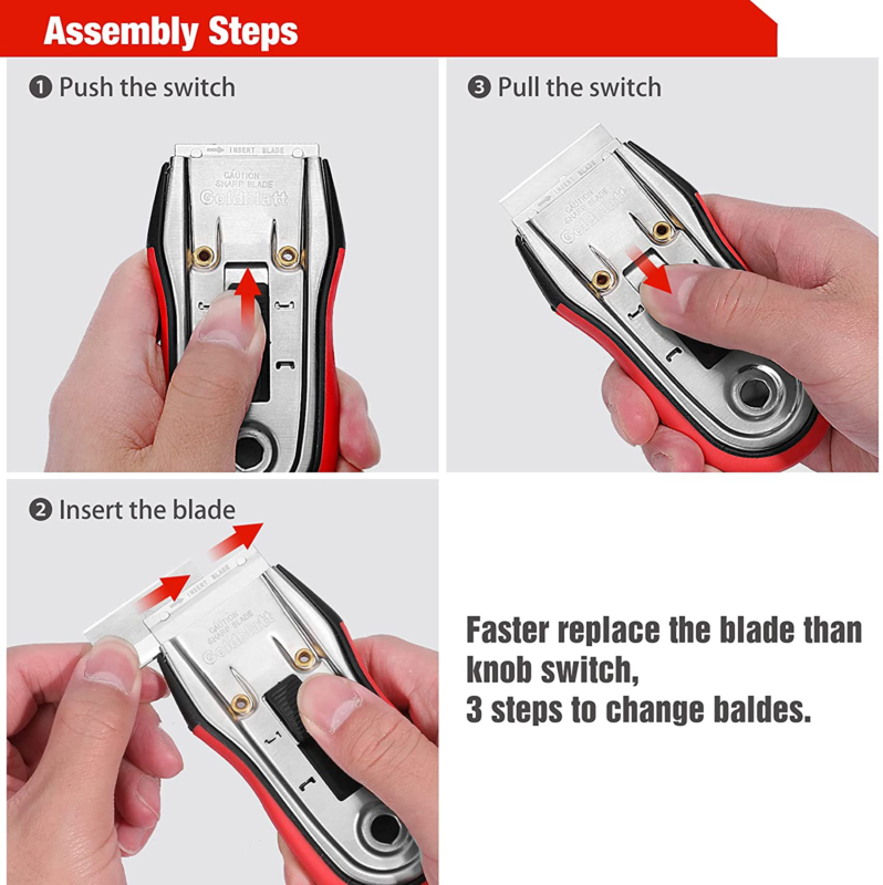 Goldblatt Razor Blade Scraper, 2-piece Razor Scraper Tool with 15-piece Blades, - Fresh Stock Dated February 2026
