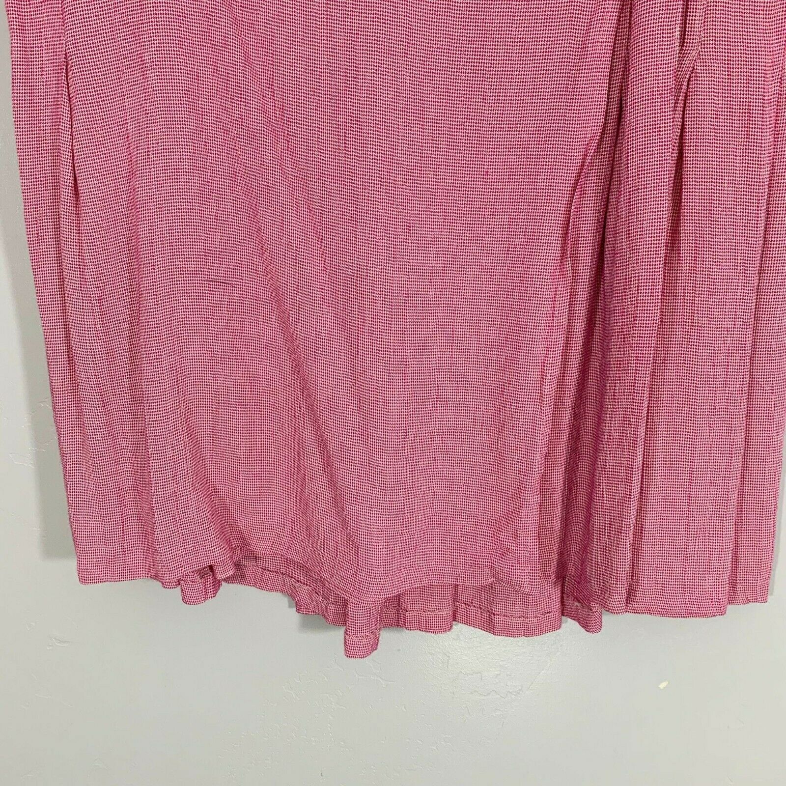 Vintage 90's Plus Size Pink White Herringbone Striped Button Front Wrap Skirt - Fresh Stock Dated December 2025