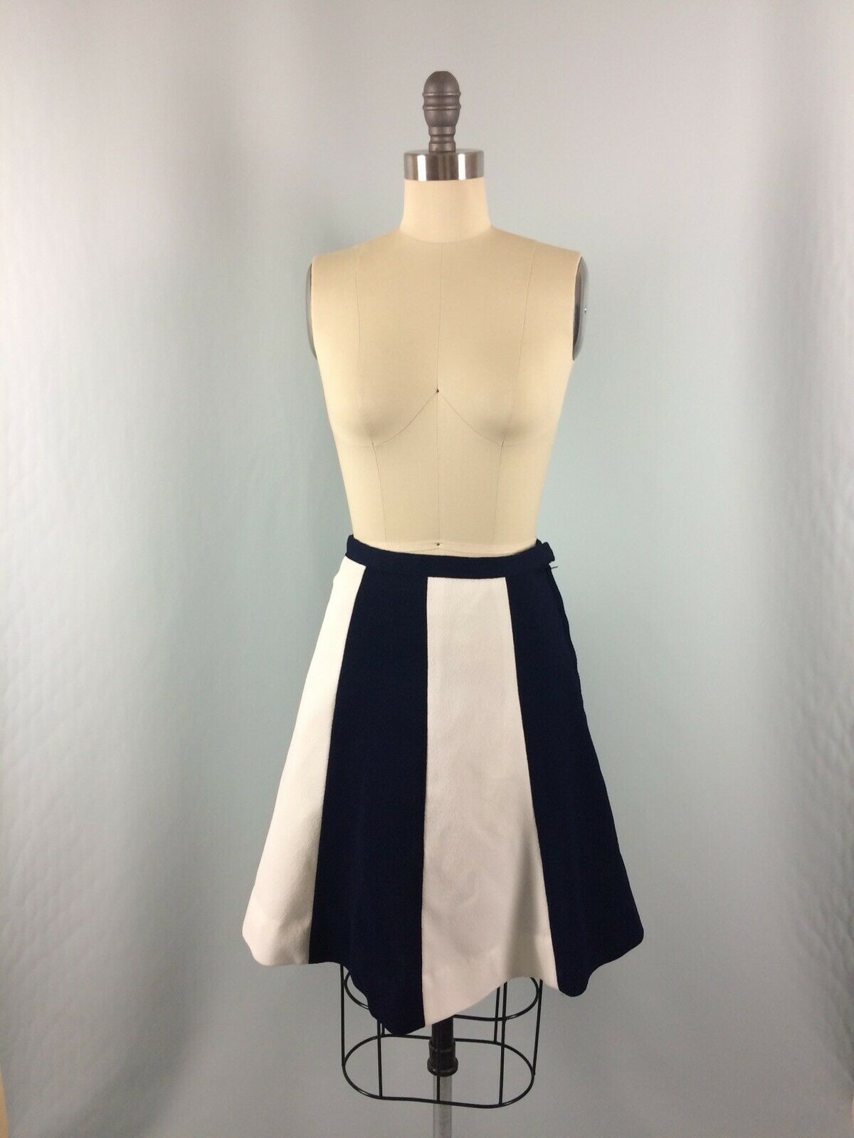 Vintage Skirt Girls Handmade Navy Blue White Polyester Cheer School 1960's 70's - Fresh Stock Dated March 2026