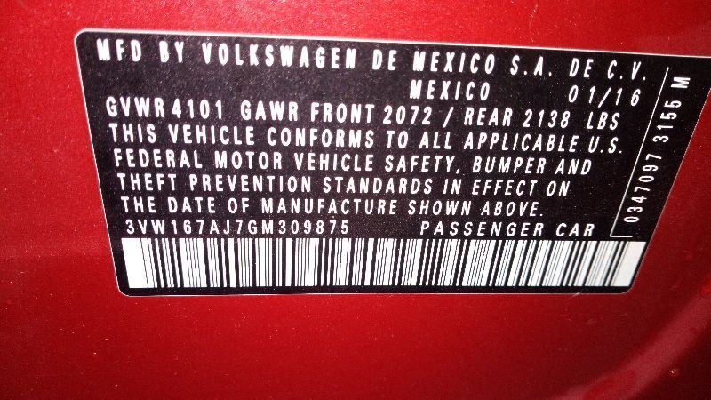 MK6 Manual Transmission 1.4L Engine ID Czta 5 Speed Fits 16-17 JETTA 5832510 - Fresh Stock Dated December 2025