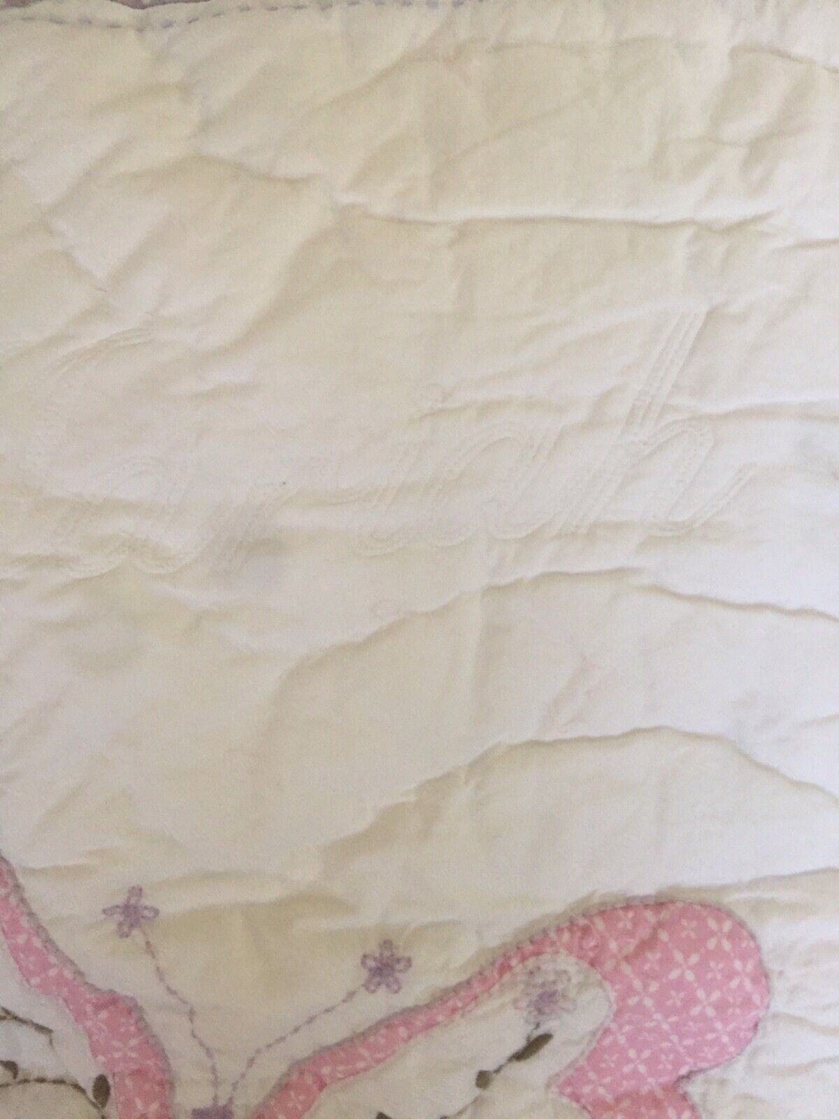 Pottery Barn Kids Gabrielle Pink Purple Butterfly Quilted Euro Pillow Sham NWOT - Fresh Stock Dated February 2026