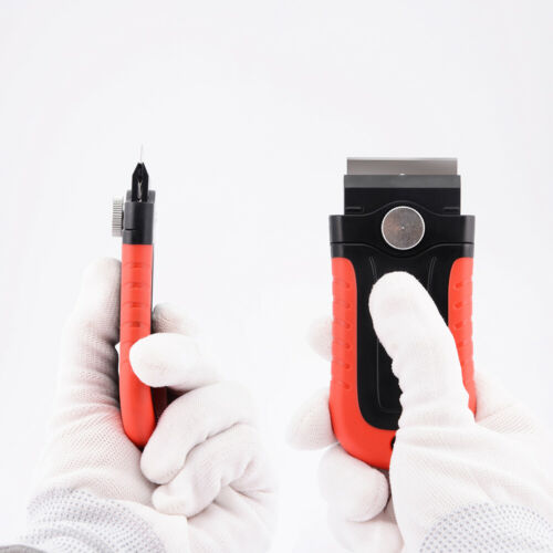 Film Removal Glue Clear Razor Scraper & 10 Single Edge 1.5