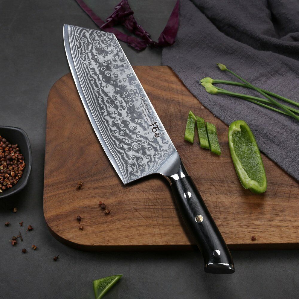 TURWHO 7.5in Cleaver Knife 67-Layer Japanese VG10 Damascus Steel Kitchen Knife - Fresh Stock Dated February 2026