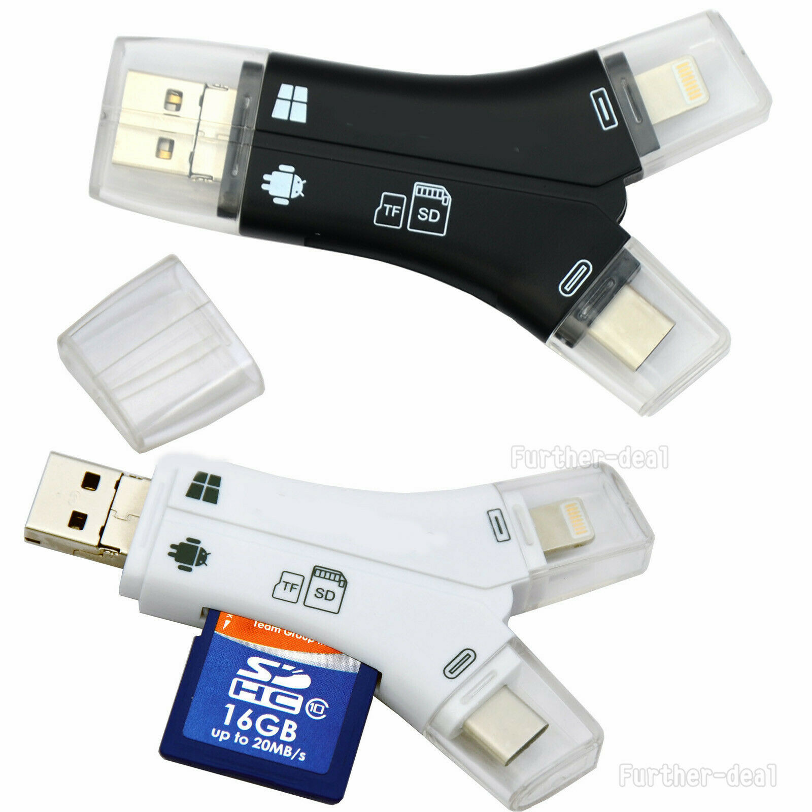 USB Flash Drive TF SD Card Reader for IOS iPhone Macbook iPad OTG Type-C Android - Fresh Stock Dated February 2026