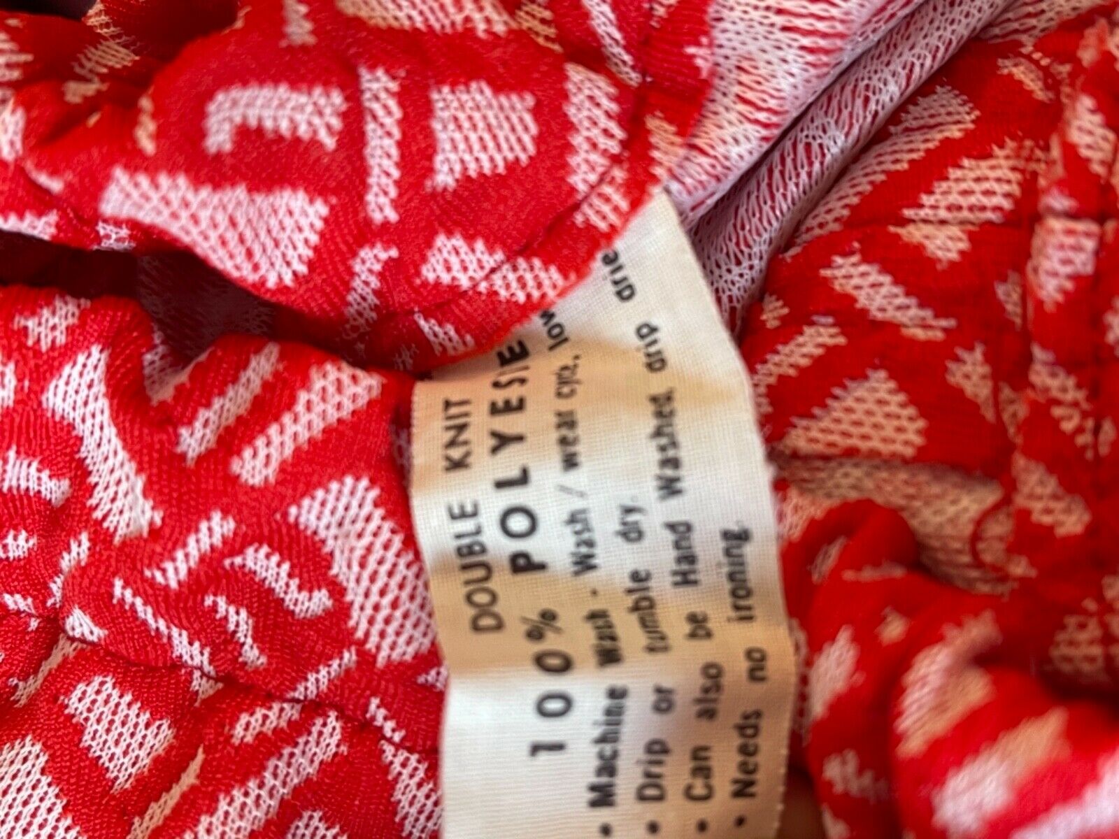 Vintage 1970’s Red White Double Knit Maxi Skirt - Fresh Stock Dated March 2026