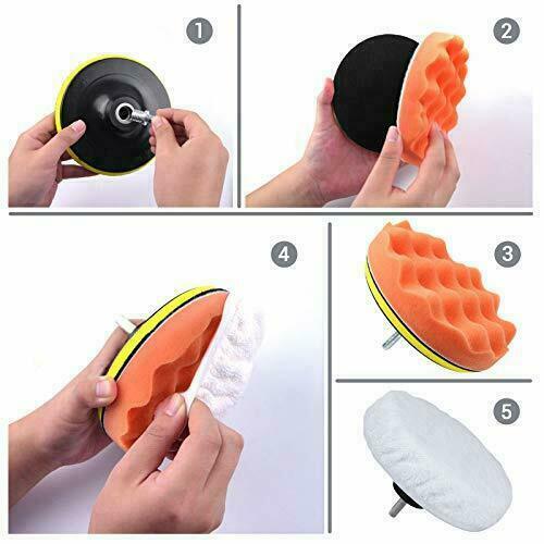 pulidora de autos para brillar carro mini de 6 inches adaptador pa taladro 11pcs - Fresh Stock Dated December 2025