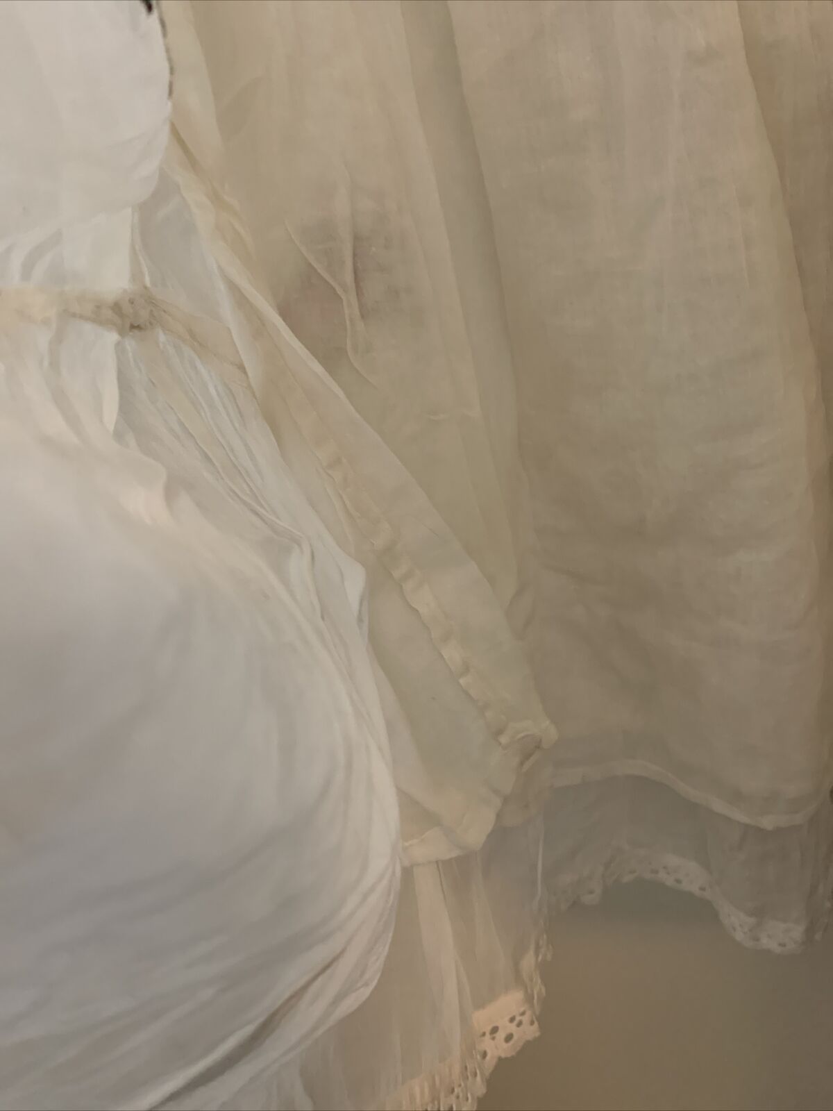 Vintage cottage core skirt, ivory embroidered, Large, Midi - Fresh Stock Dated March 2026