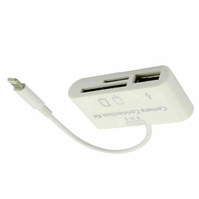 USB/Micro SD/Camera Card Reader 3 in 1 Adapter line for Apple iphone iOS 11 - Fresh Stock Dated February 2026