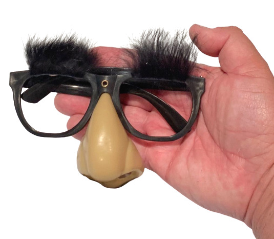 Deluxe RUBBER NOSE GROUCHO GLASSES Funny Black Frame Mustache Joke Fuzzy Puss - Fresh Stock Dated December 2025