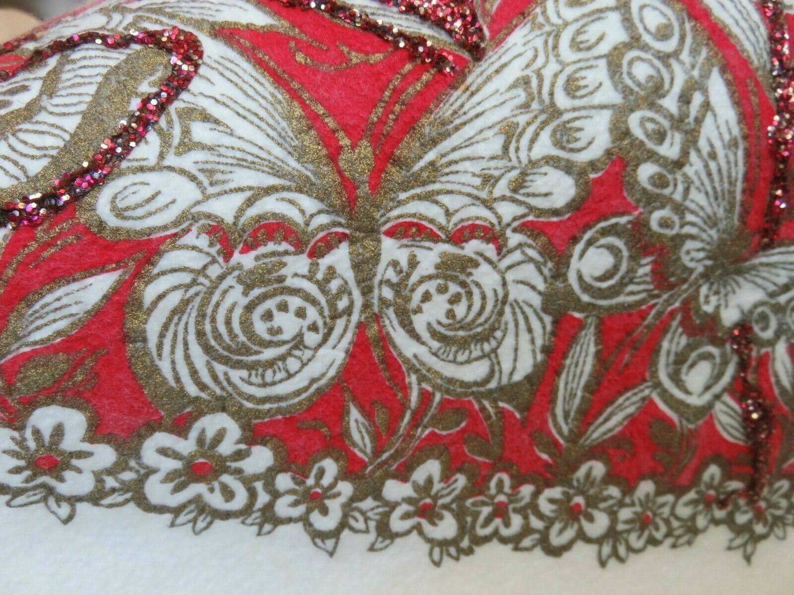 Vintage 1950's Felt Full Circle Skirt Novelty BUTTERFLIES Glitter Metallic sz XS - Fresh Stock Dated March 2026