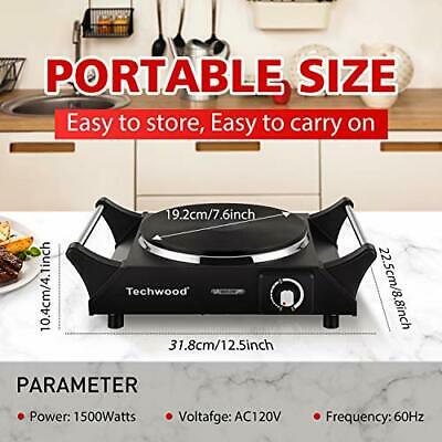 Hot Plate Portable Electric Stove 1500W Cast Iron Stove Single Burner - Fresh Stock Dated December 2025