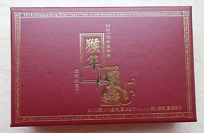 China 2016 Monkey No Colorized Gold and Silver Coins Set - Fresh Stock Dated December 2025