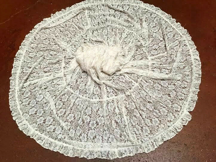 Vtg. 70s Nostalgia~soft-White Lace~Full~tiered Skirt~Long~11/12~Wedding~Party - Fresh Stock Dated February 2026