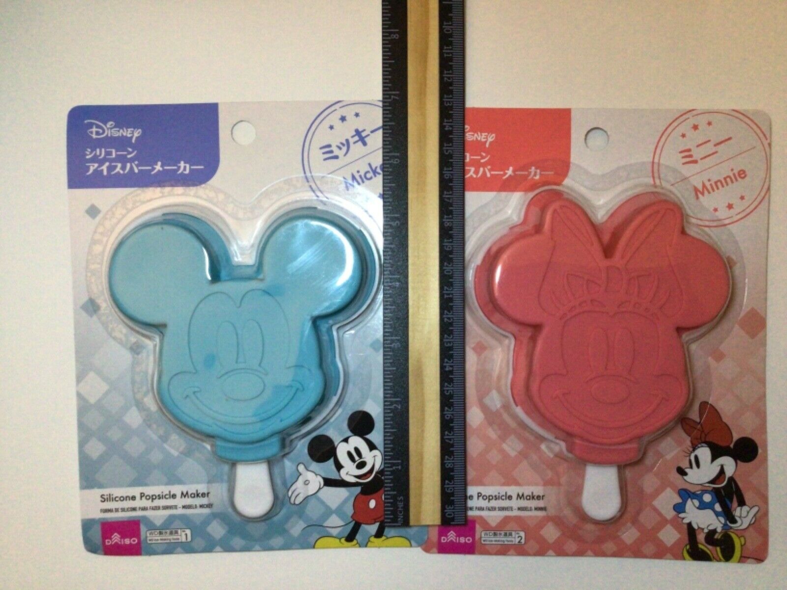 Daiso Disney Mickey Mouse & Minnie Mouse Silicone Popsicle Maker Mold Set of 4 - Fresh Stock Dated February 2026