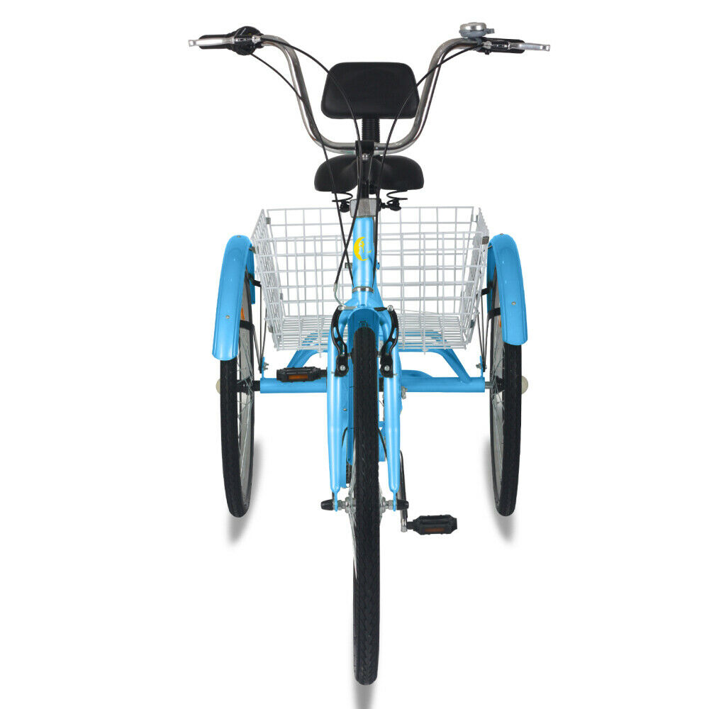 26 inch 3 Wheel Tricycle 7 Speed Bicycle Cruiser Trike Bike Men & Women w/Basket - Fresh Stock Dated February 2026