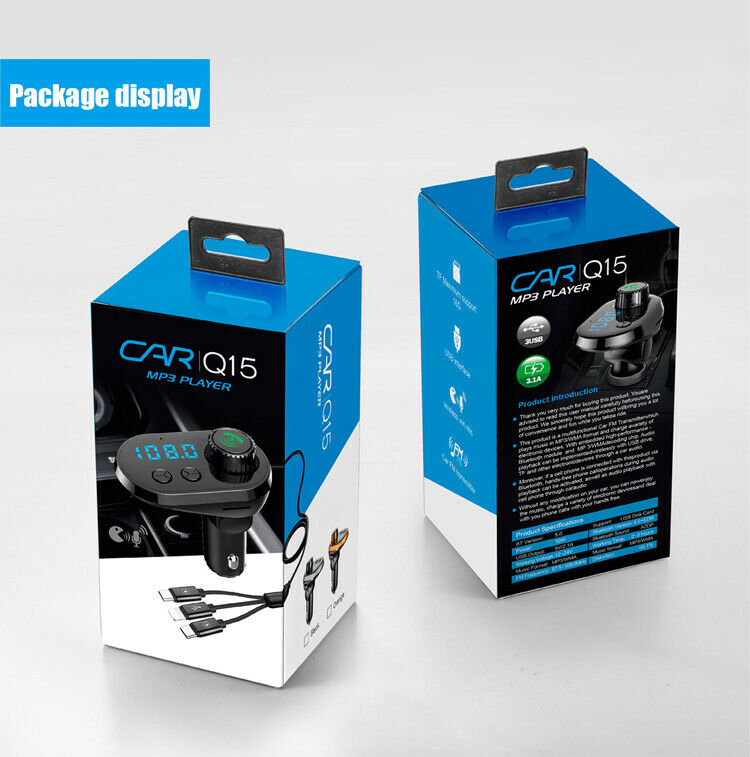 In Car Bluetooth FM Transmitter Radio Wireless Adapter USB Charger One for Three - Fresh Stock Dated December 2025