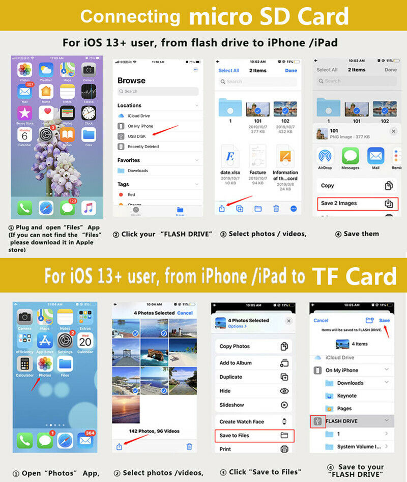 Lightning TF Card Reader for iPhone Camera,Play Video,Photo,File,Data Transfer - Fresh Stock Dated February 2026