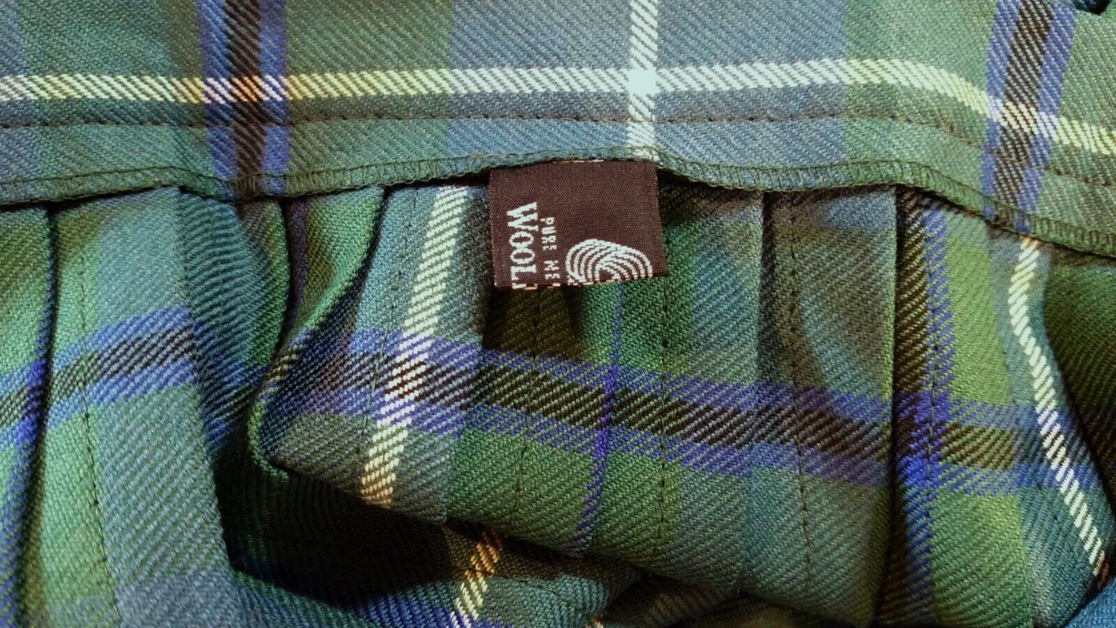 Ladies Vintage Woolmark 100% Wool Scottish Kilt Douglas Tartan 38/40 SHIPS FREE! - Fresh Stock Dated March 2026