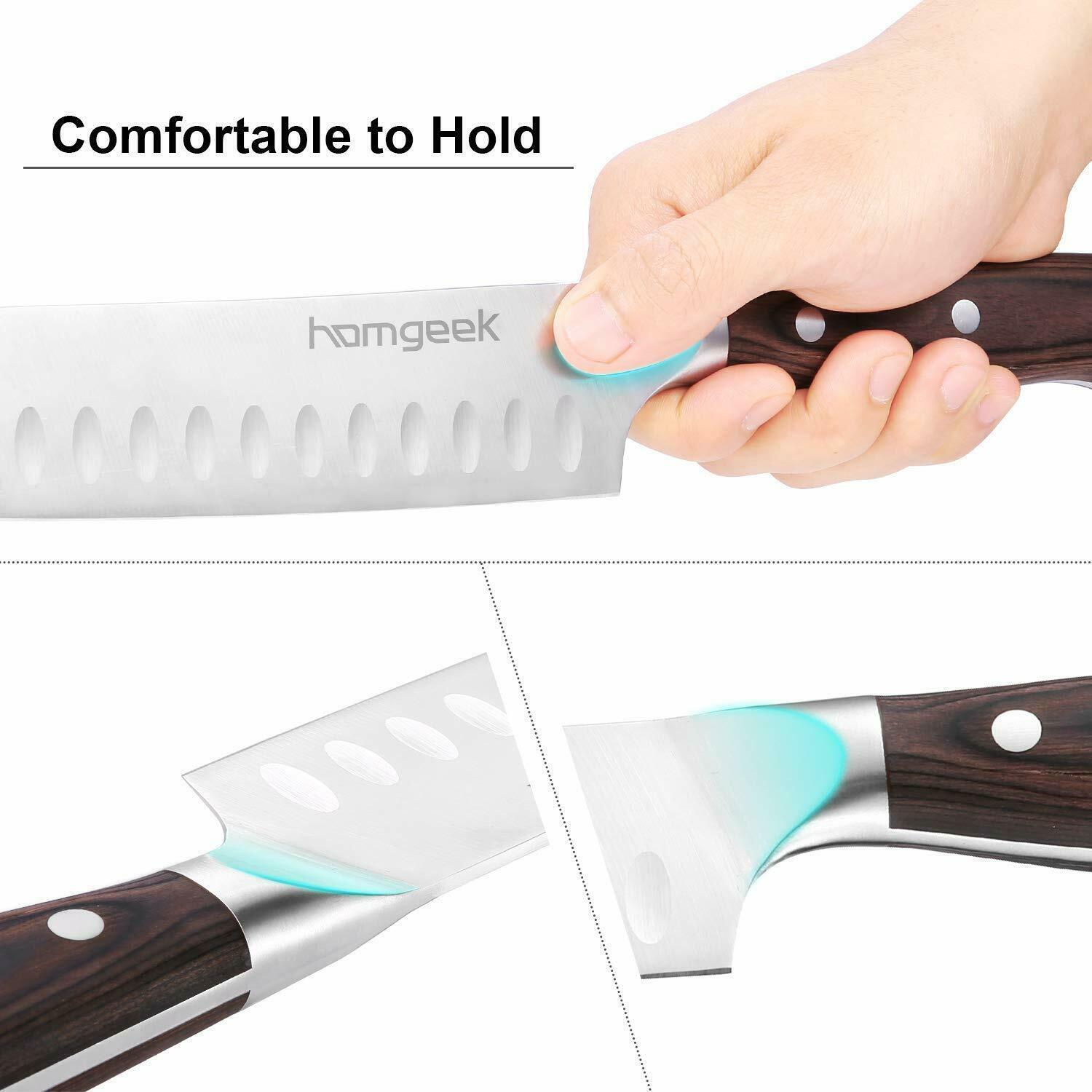 Knife Set, 15-Piece Kitchen Knife Set with Block Wooden, Manual Sharpening - Fresh Stock Dated December 2025