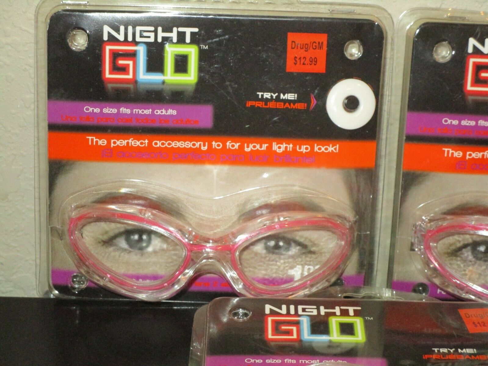 7 PR  GEMMY PINK NIGHT GLO GLASSES - LIGHT UP - PARTY ATTIRE - BATTERY PACK - Fresh Stock Dated February 2026