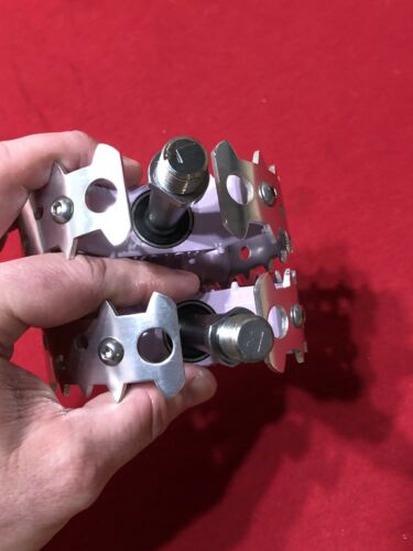 9/16 HUTCH JDB BEAR TRAP PRO PEDALS LAVENDER OLD SCHOOL BMX - Fresh Stock Dated December 2025