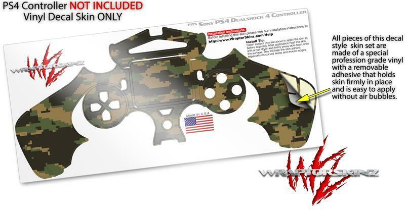 Skin for Sony PS4 Controller WraptorCamo Digital Camo Timber - Fresh Stock Dated February 2026