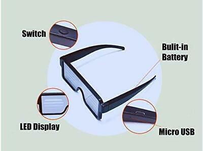 BLUE LED Flash Glasses 8 Adjustable Patterns Luminous Flashing Shades Eye Wea... - Fresh Stock Dated February 2026
