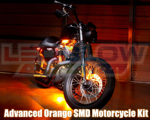 LEDGLOW 6pc ORANGE LED FLEXIBLE HONDA CBR MOTORCYCLE LIGHTS KIT w 36 LEDs - Fresh Stock Dated February 2026