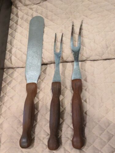 Vtg Brown Handle CUTCO Serving Set 26 27 28 Forks & Spatula Bakelite Case - Fresh Stock Dated December 2025