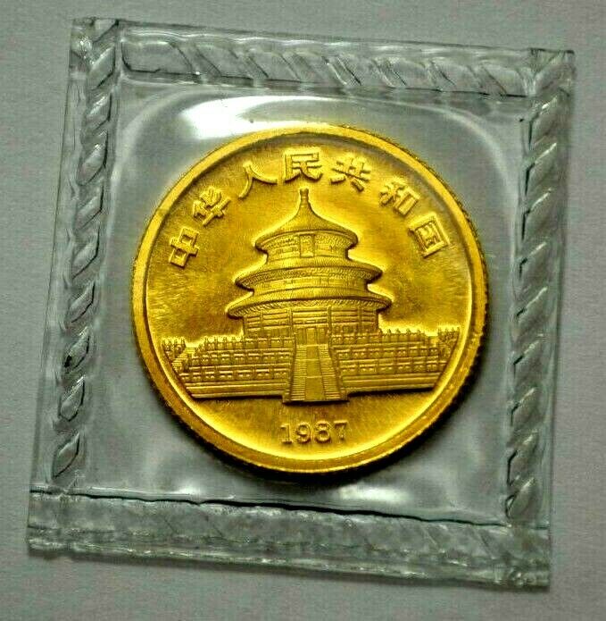 PROOF UNC 1987-S China Panda 1/10 oz .999 Gold 10 Yuan Coin Chinese Coin Sealed! - Fresh Stock Dated February 2026