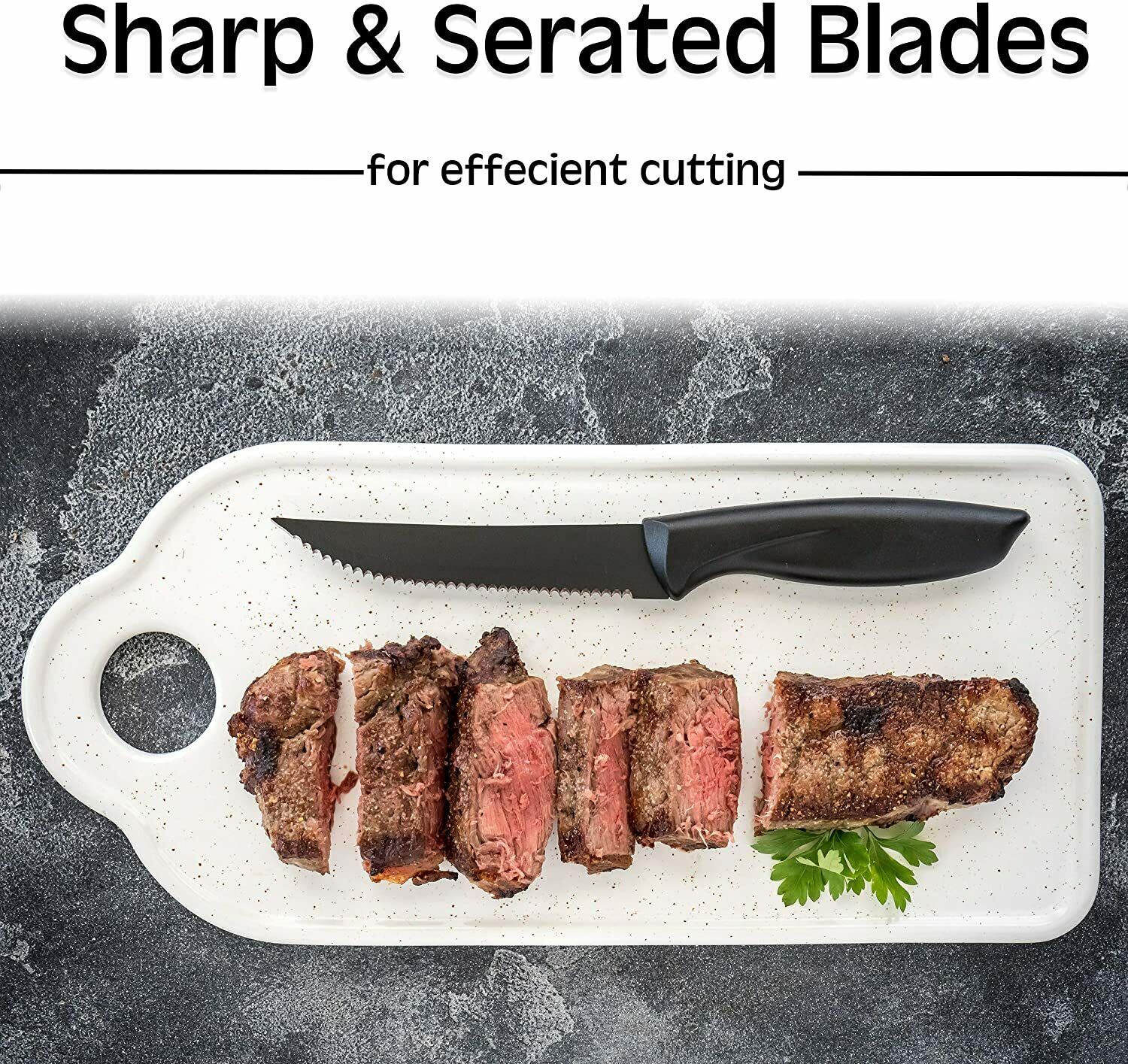 Professional 8 Piece Stainless Steel Steak Knife Sharp Chef Knives Kitchen Tool - Fresh Stock Dated December 2025