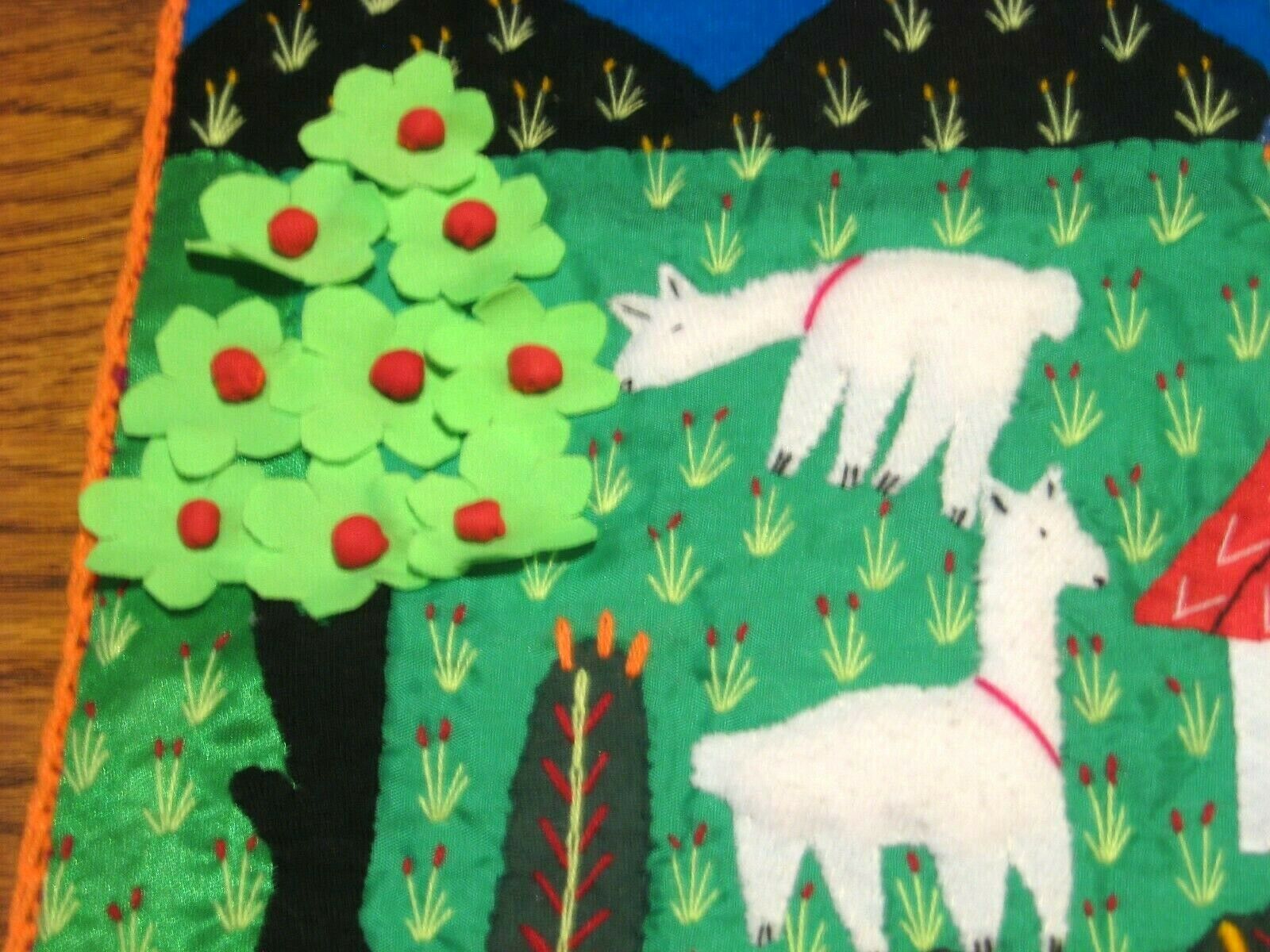 1 Vintage Handmade 3D Applique/Embroidery Ladies & Gardens Pillow Sham -19