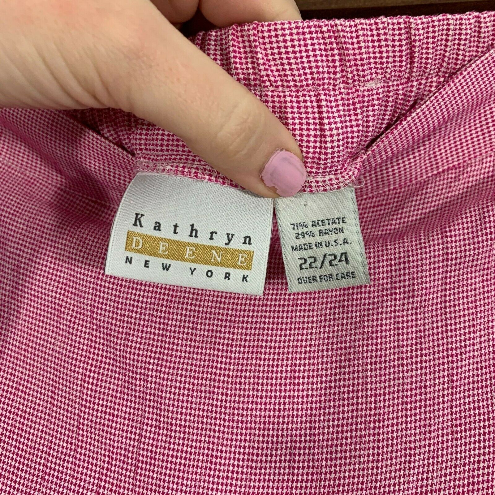 Vintage 90's Plus Size Pink White Herringbone Striped Button Front Wrap Skirt - Fresh Stock Dated December 2025