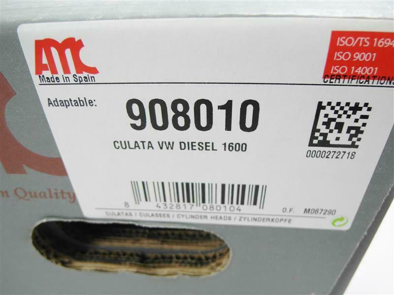 AMC Cylinder Head New VW Audi 1.6D 1,6l Diesel 8V Cr JK Cy JP Jx Me Mf - Fresh Stock Dated February 2026