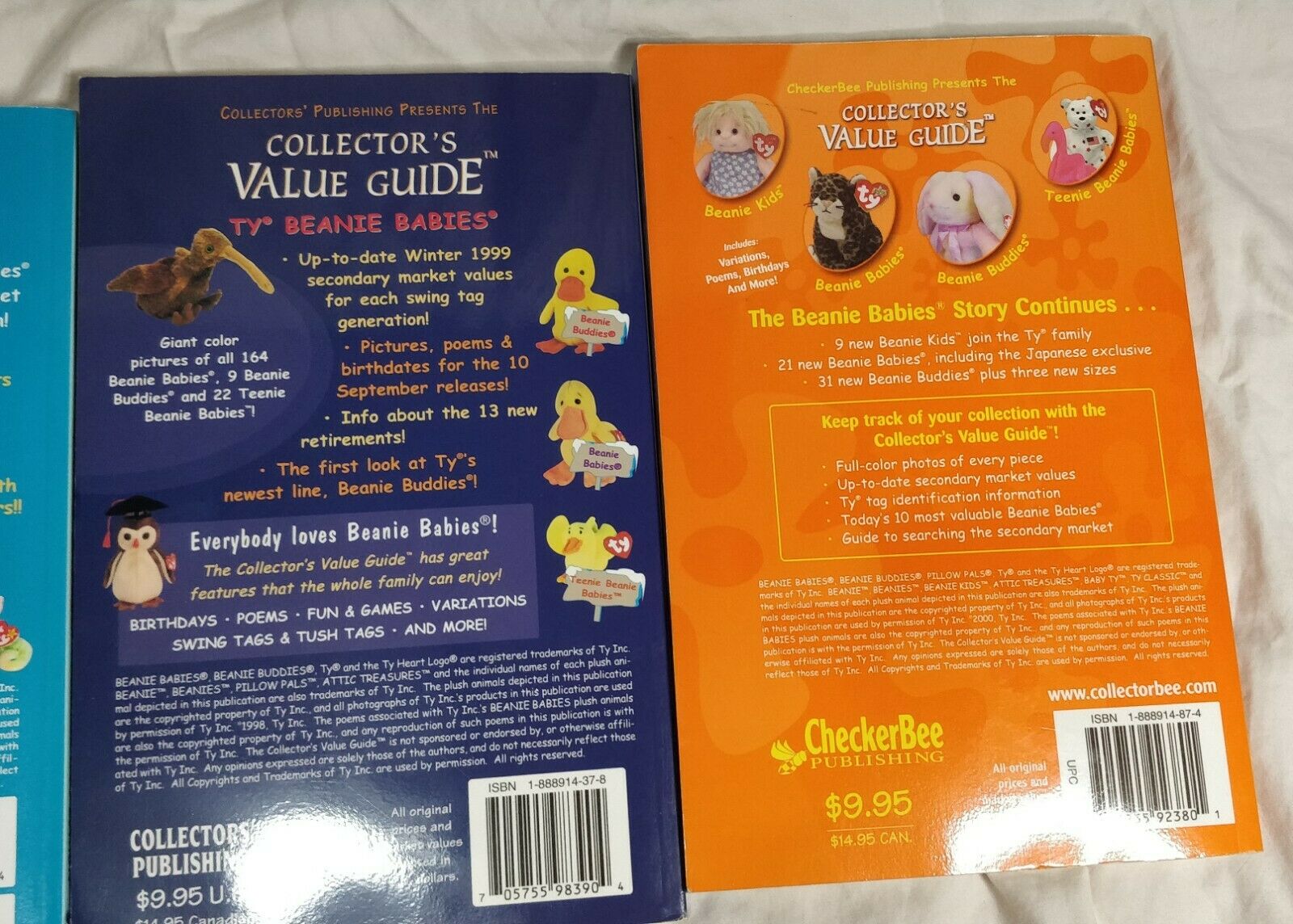 Ty Beanie Babies Collector's Value Guide Lot of 5: 1998,1999,2000,2001 - Fresh Stock Dated December 2025