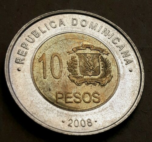 Good CONDITION....10 Peso 2008 República Dominicana - Fresh Stock Dated February 2026