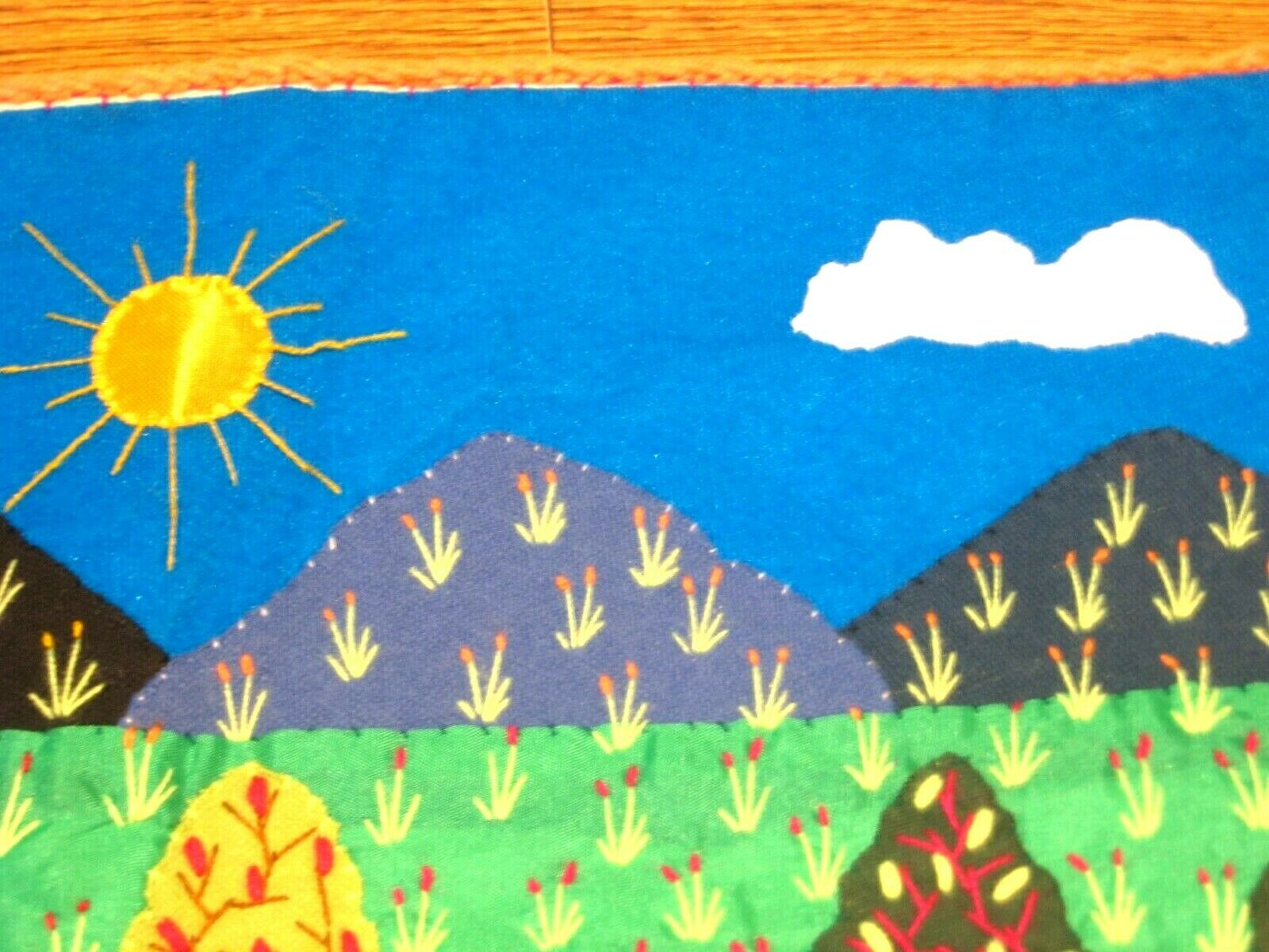 1 Vintage Handmade 3D Applique/Embroidery Ladies & Gardens Pillow Sham -19