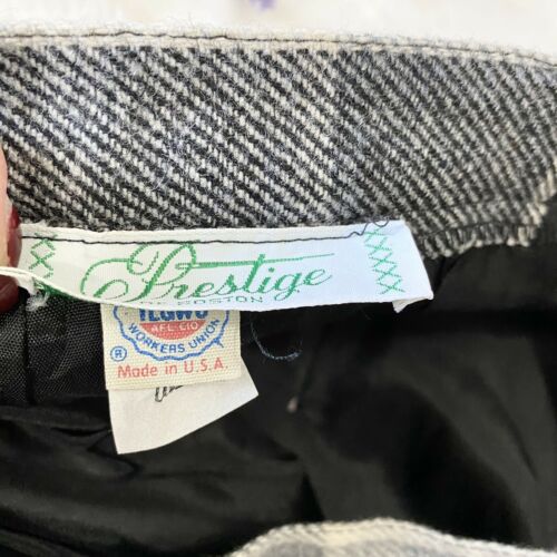 Prestige Of Boston Vintage Plaid Wool Pencil Skirt Black & Gray Size 14 Classic - Fresh Stock Dated March 2026